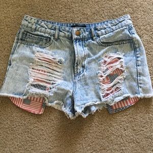 American flag Jean shorts